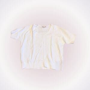 Coldwater Creek Cream Short Sleeve Sweater | Sz PM